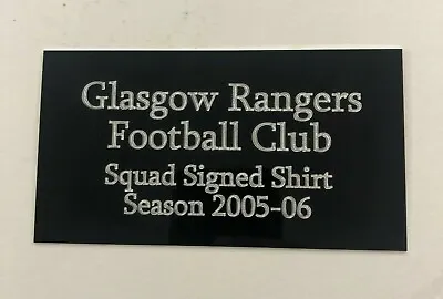 £11.95 • Buy ANY SEASON Rangers FC - 130x70mm Engraved Plaque / Plate For Signed Shirt Frames