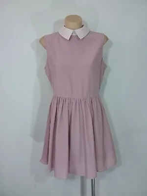 $14 • Buy In Loving Memory Size M Pink/Purple Shade Sleeveless Collared Dress