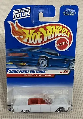 Hot Wheels 2000 First Edition 1964 Lincoln Continental Convertible New N Package • $10000