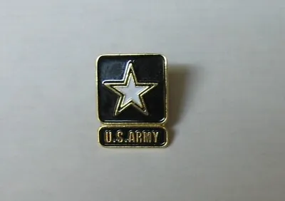 U.S. ARMY STAR LOGO LAPEL PIN .75  X .50  BLACK GOLD WHITE • $2.25
