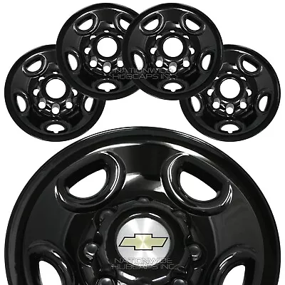 4 BLACK Express Van 16  8 Lug Wheel Skins Hub Caps Rim Simulators Center Covers • $99.99