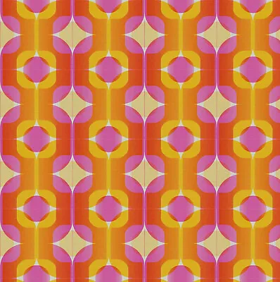 Doll House Wallpaper 1/12th 1/24th Scale 60's 70's Orange Quality Paper #258 • £2.50