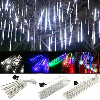LED Lights Meteor Shower Rain Xmas Snowfall Tree Icicle Outdoor Christmas Decor • $2.29