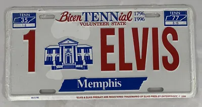 Bicentennial 1 Elvis License Plate 1996 Memphis Tennessee  • $17.99