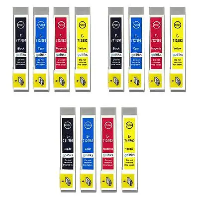£17.55 • Buy 12 Ink Cartridges (Set) For Epson Stylus CX4300, DX4400, DX7000F, DX7450, SX205