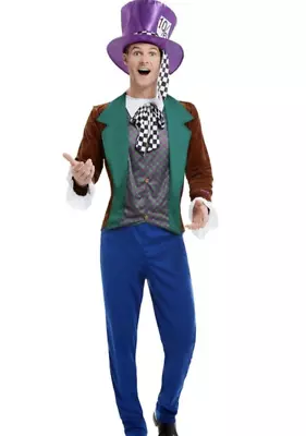 Mad Hatter Tea Party Alice In Wonderland  Stag Night Men Fancy Dress Costume XL • £21.99