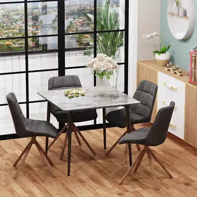 Delicate Texture Marble Kitchen Dinner Table Corner Nook Bar Table Anti-rust Leg • $189.93