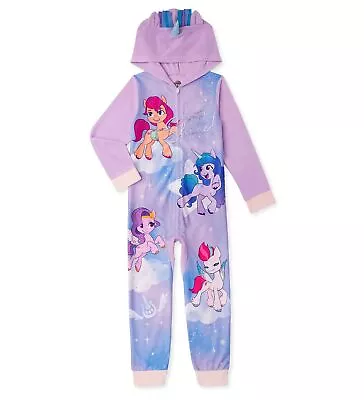 My Little Pony Girl's New Generation Ponies Fleece Hooded Purple Pajama Sleeper • $29.99