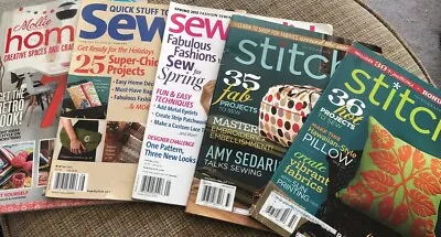 Lot Of 5 Magazines W/2 Interweave Stitch + 2 Sewing Stylish 1 Mollie Makes Home • $15