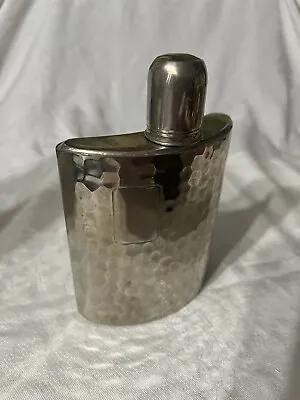 $34 • Buy Vintage German Hip Flask. Hammered Metal, Tin Lined 8oz Marked Made In Germany 