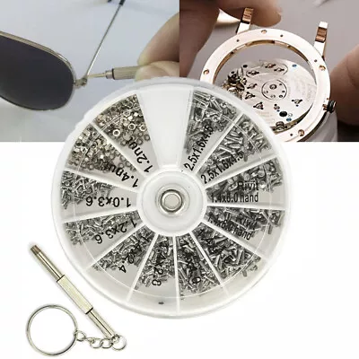 600pcs Tiny Micro Clock Watch Screws Screwdriver Eye Sun Glasses Repair Kit Tool • £4.79