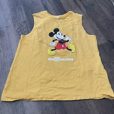 Disney Parks Walt Disney World Mickey Mouse Yellow Tank Top Sz Xl • $11.29