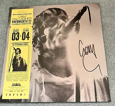 Liam Gallagher Live At Knebworth 22 SIGNED Print & Yellow Vinyl 2LP Sealed • £109.99