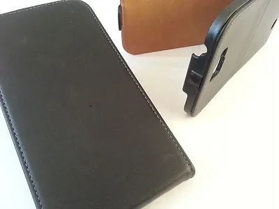 Samsung Galaxy Note 2 N7100 Black GENUINE LEATHER Flip Case Cover Ii Gt Stand • £5.59