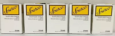 Lot Of 5 SPARCO Vintage Dustless Chalk White ( 60 Full Sticks) RARE 31440 • $31.33