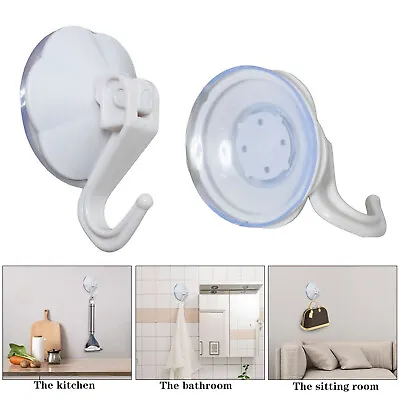 Strong Vacuum Suction Cup Hooks Hanger Suckers Window Glass Bathroom Kitchen • £6.59