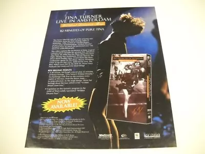 TINA TURNER Live In Amsterdam - 112 Minutes Of Pure TINA 1997 Promo Poster Ad • $9.95