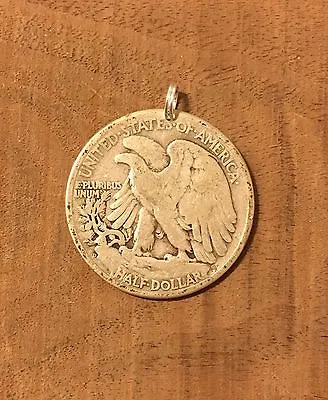 Walking Liberty Half Dollar 90% SILVER Coin Jewelry-PENDANT CHARM Vintage! Eagle • $26