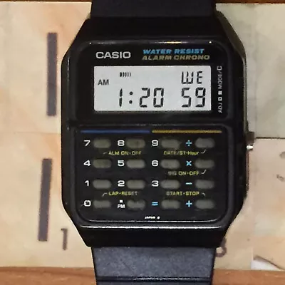£134.99 • Buy CASIO 437 CA-55 WR ALARM CHRONO CALCULATOR WATCH JAPAN VINTAGE 1980s