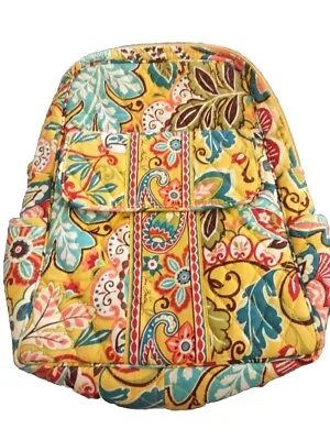 Vera Bradley Backpack Yellow Provencal Floral Print Colorful Quilted • $17.99