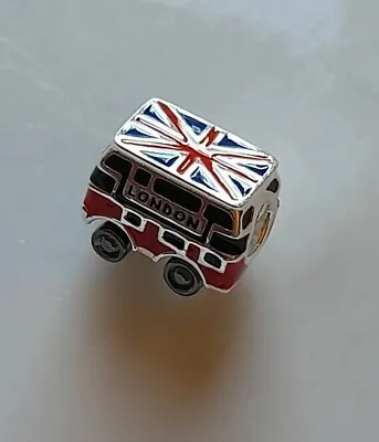 Chamilia Silver 925 Union Jack London Bus British Bracelet Charm • £26.99