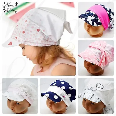 Baby Girls Bandana Summer Hat Headband Adjustable Sun Protection Cap Headband • £4.99