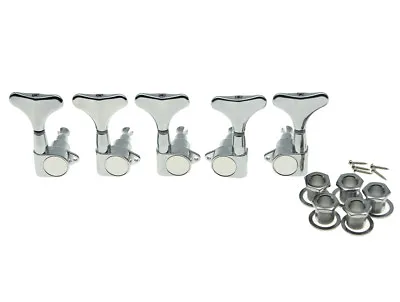 Chrome 2 Left 3 Right Sealed Bass Tuners Tuning Keys 5 String Bass Machine Heads • $17.99