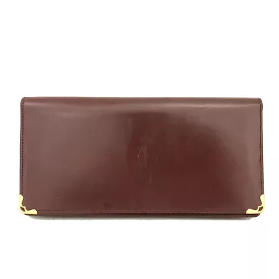 Must De Cartier Leather Long Bifold Wallet/9Y0571 • $1