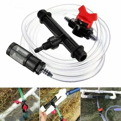 3/4  Irrigation Venturi Fertilizer Kit Mixer Injectors Water Tube Switch Filter • $19.13