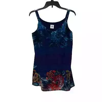 Cabi V-Neck Floral Cami Tank Top Loose Fit Strappy Purple Red Women Medium • $15.99