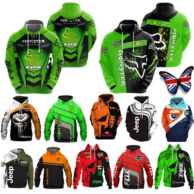 Mens 3D Print Sweatshirt Pullover Hooded Hoody Long Casual Jumper Top Hoodie UK  • £22.79