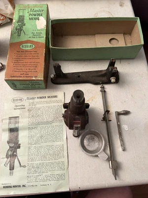 $49.95 • Buy VINTAGE REDDING MASTER POWDER MEASURE STAND BENCH MOUNT Hunter Reloading Bullets