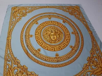 Vintage Scarf Rare Versace Gold Medusa Baroque Print • $79