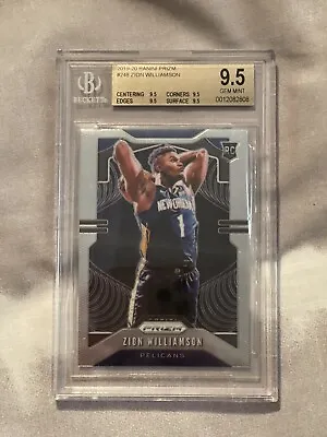 2019-20 Panini Prizm #248 Zion Williamson Pelicans RC Rookie BGS 9.5 GEM MINT • $200