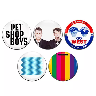 5x Pet Shop Boys Synth Pop 80's Band 25mm / 1 Inch D Pin Button Badges • £3.49