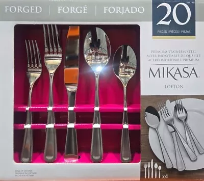 Mikasa Lofton Premium Stainless Steel Forged Satin Flatware Set 20-Piece NIB  • $52.49
