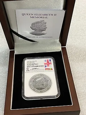 2022 MALTA 2 OZ SILVER QE II MEMORIAL NGC PF70 UCAM CLARK SIG W/ DISPLAY BOX • $199.95