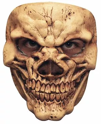 Brown Bony Skull Latex Face Mask Scary Halloween Horror • £7.49