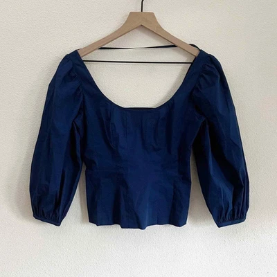 $125 • Buy Staud Swells Puff Sleeve Top In Midnight Size 0