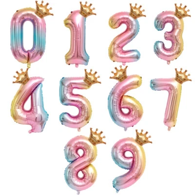 $3.25 • Buy 80cm / 32' Inch GRADIENT Number Foil Helium Balloon Birthday Wedding Party 