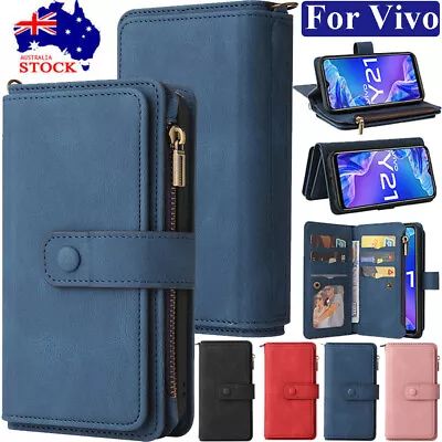 For VIVO Y20 Y21 Y21S Y22S Y33S Y16 Y76 Y55S Zipper Flip Case Wallet Stand Cover • $20.25