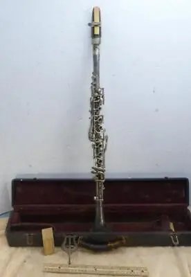 Vtg The Pedler Metal Clarinet W/ Mouthpiece And Case Instrument Elkhart Indiana • $99.95