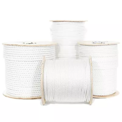 GOLBERG Twisted Polyester Rope - White - Low Stretch High Strength - USA Made • $10.99