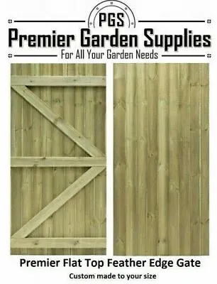 £55 • Buy Bespoke Custom Made To Measure Timber Wooden Garden Gate/Feather Edge Flat Top