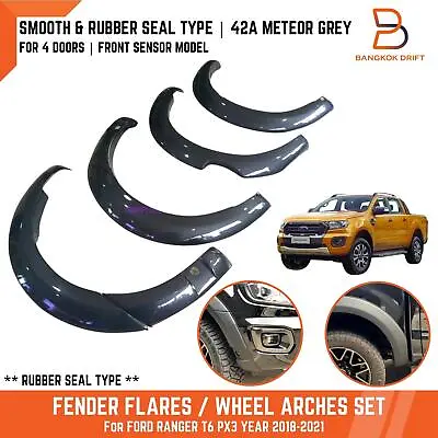 42a Meteor Grey Gray Fender Flares Fit Ford Ranger Px3 2018-2021 Dual Cab Sensor • $511.45