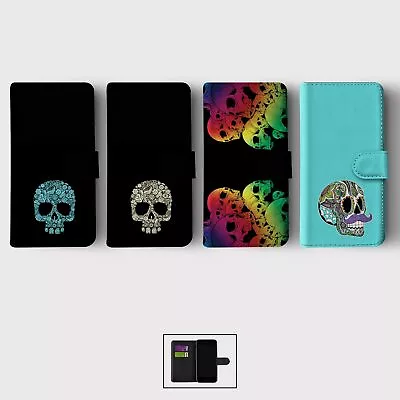 Case For Iphone 15 14 13 12 11 Se Wallet Flip Phone Cover Mexican Sugar Skull • £8.99