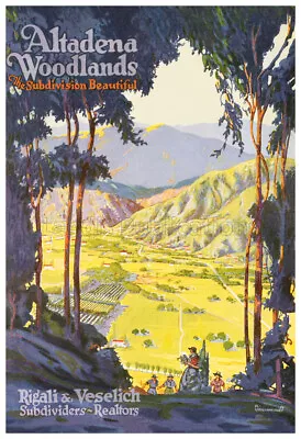 $19.95 • Buy Altadena Woodlands - Vintage 1920s Advertising Poster