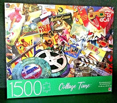 NEW MB Puzzles Collage Time 1500 Piece Jigsaw Puzzle (32X24) - Movie Madness • $6.50