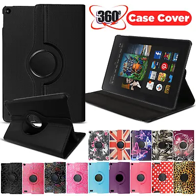 £4.99 • Buy For Amazon Kindle Fire HD 6 7 8 10 Tablet Case 360 Rotating Leather Stand Cover