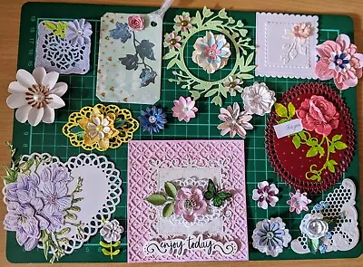 Craft Bundle - Assorted Die Cut Flowers & Toppers For Cardmaking Scrapbooking • £1.50